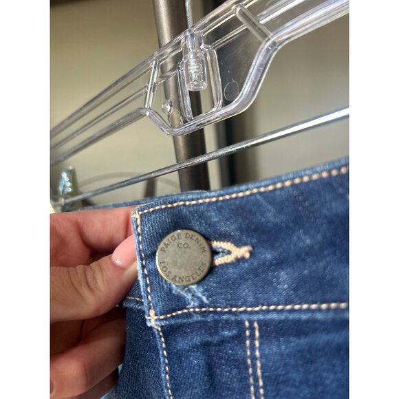 PAIGE Denim Jimmy Jimmy Cuffed Jean Short Cabrera Distressed Womens Size 27 - Picture 6 of 11